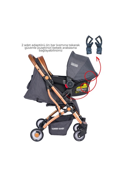 TommyBaby Mia Kabin Travel Bebek Arabası Gold Kabin Boy