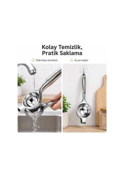 Sogud Limon Sıkacağı Paslanmaz Çelik - Manuel Narenciye Presi - Portakal Mandalina İçin El Tipi Meyve Suyu Aparatı - Dayanıklı Metal Gövde - Ergonomik Tutma Saplı Mutfak Yardımcısı