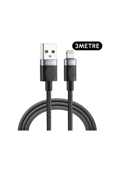 Ven-dens Vd-dcm02 Premium Lightning Örgülü Hızlı Şarj Kablosu - 3 Metre