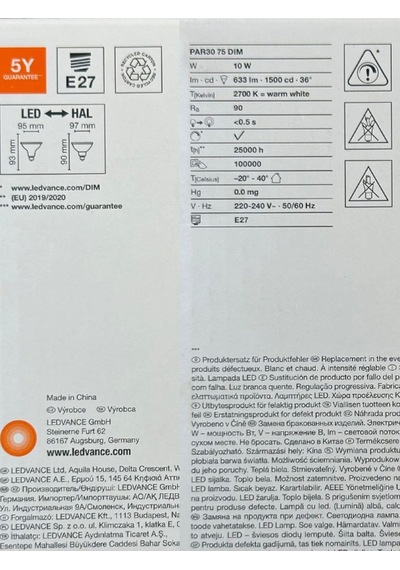10w 75w 2700k Sarı Işık Par30 E27 Duylu Dim Edilebilir Led Spot Diğer