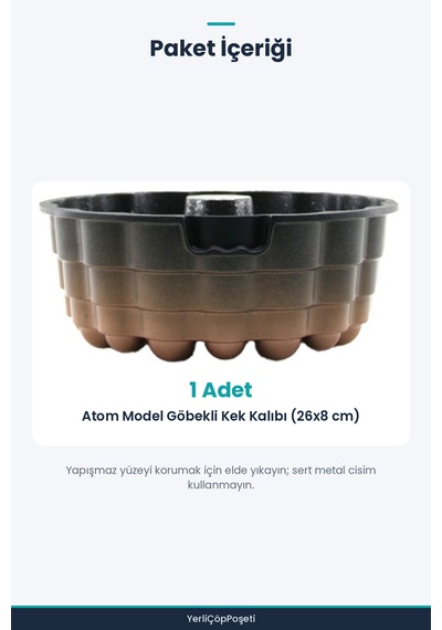 Atom Model Kek Kalıbı - Alüminyum Döküm - Göbekli 26 Cm Çok Renkli