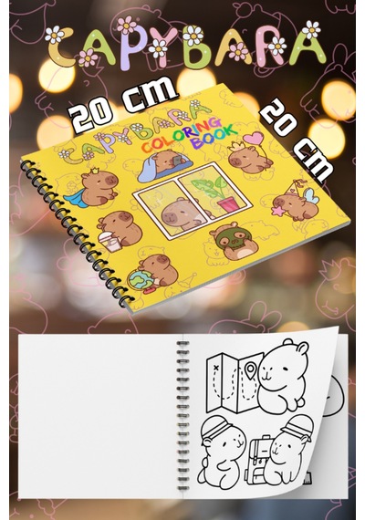 Kapibara Capybara Bold And Easy 20 X 20 Cm Büyük Boyama Kitabı