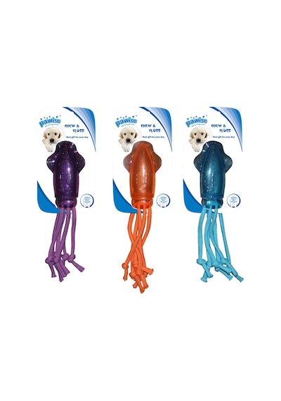 Pawise - 622 - Mürekkep Balığı İpli Oyuncak 14x8x - Kmrsfres - 3,5 Cm
