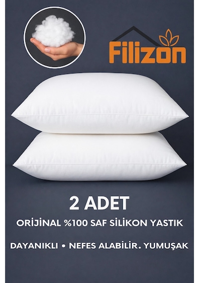 Filizon 2 Adet Boncuk Silikon Yastık Dayanıklı Nefes Alabilir Yumuşak Beyaz