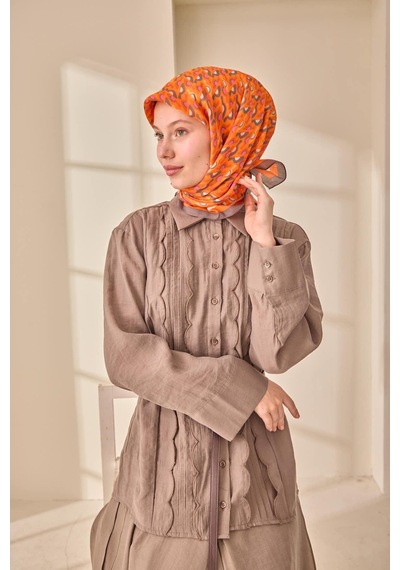 Silk Home Aura Eşarp 140006-16 Koyu Vizon, Turuncu, Beyaz, Füme, Pembe