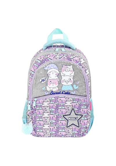 Muggle 3 Bölmeli Sweet Cats Okul Sırt Çantası Mu-9063 Karışık