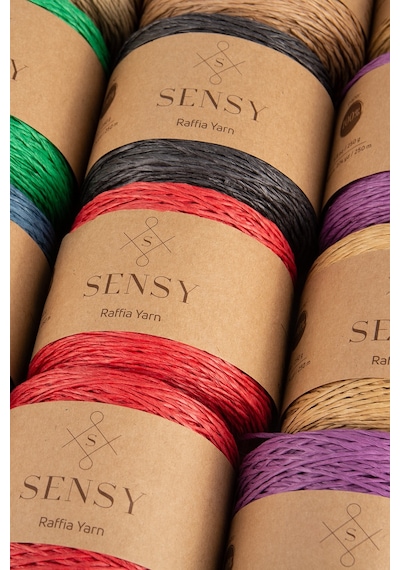 Sensy Premium 250 Gr Doğal Kağıt Ip, Hasır Kağıt Iplik, Rafya, Çanta, Supla, Şapka Ipi, 250m Mavi