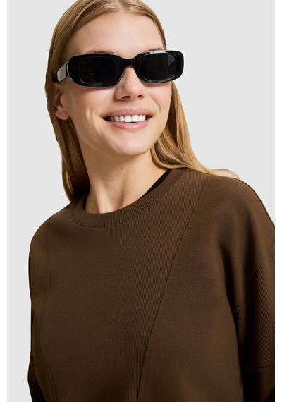 U.S. Polo Assn. Kadın Kahverengi Bisiklet Yaka Sweatshirt 50329004-vr029