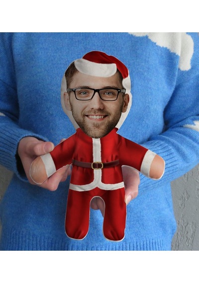 Kişiye Özel Fotoğraflı Noel Baba Bebek Yastık