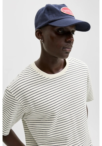 Jack & Jones Erkek T Shirt 12288015 Krem-Lacivert