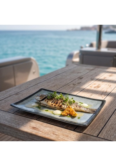 Happy Chef Grey Quartz 2'li Dikdörtgen Tabak Seti, 34,6x23,7 Cm - H.3,1 Cm, Thermoset Melamin Çok Renkli