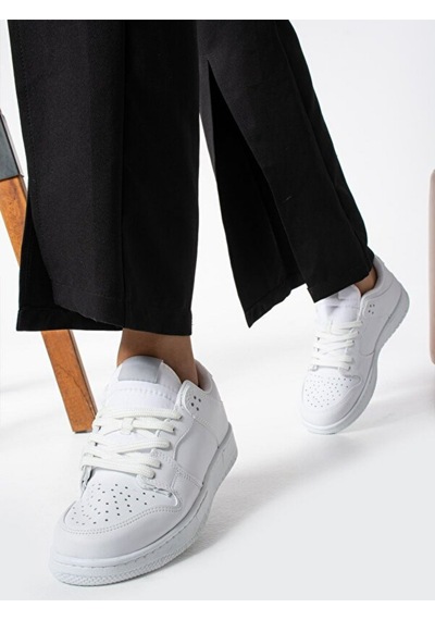 Sandrush Low Top Dayanıklı Rahat Unisex Günlük Sneaker Ayakka... Beyaz - Beyaz
