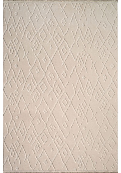 Plato Halı Opqo İskandinav Premium Yıkanabilir Polyester Kaymaz Taban Krem Halı