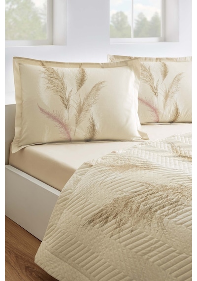 Özdilek Miscanthus Çift Kişilik Kapitone Nevresim Takımı Krem