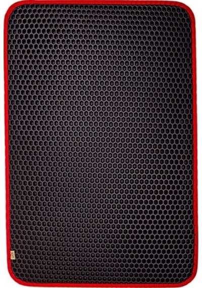 Cattie Altıgen Model Kum Toplayıcı Fonksiyonel Kedi Paspası Large Kırmızı 50x75 Cm