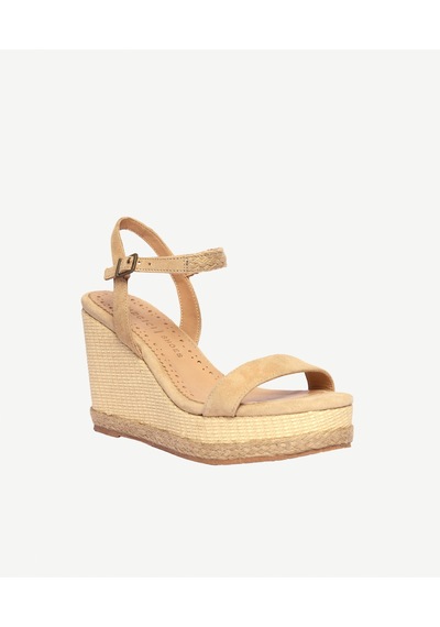 Yargıcı Tek Bantlı Tabanı Hasır Sargılı Deri Espadril 26ykay4020x 063 Bej