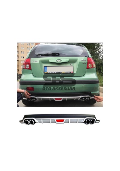 Hyundai Getz Difüzör Arka Tampon Eki 4 Egzoz Çıkışlı Gri