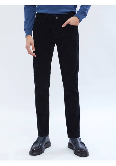 Kip Lacivert Dokuma Slim Fit Kadife Casual Pamuk Karışımlı Pantolon 400053 Lacivert