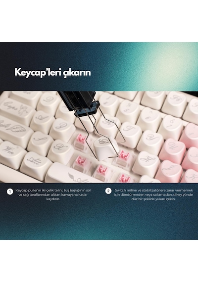 Klasse Keycap Ve Switch Puller, 2'si 1 Arada Klavye Tuş Ve Switch Sökme Aparatı Dark