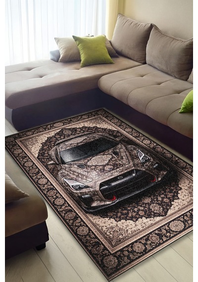 Nissan Gt-r Araba Desenli Halı Dijital Baskı Yıkanabilir Kaymaz Taban Leke Tutmaz Çok Renkli6