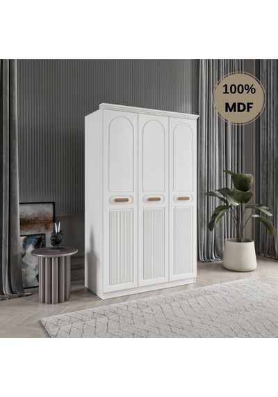Pera 3 Kapak Mdf Gardırop Beyaz