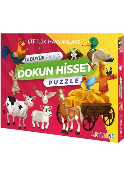 Çiftlik Hayvanları 12 Büyük Parça Dokun Hisset Puzzle