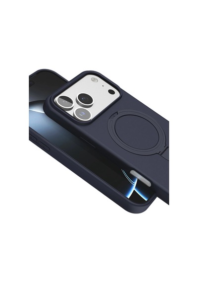 Apple, Uyumlu iPhone 17 Pro Regal Magsafe Standlı Kapak Lacivert