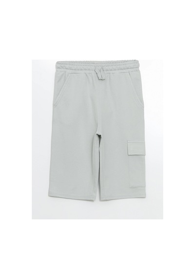 LC Waikiki Beli Lastikli Erkek Çocuk Kargo Şort Lıght Grey