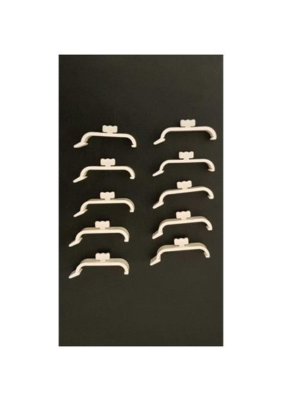 Korniş Stor Perde Takma Aparatı , Zebra Klipsi 4,5 Cm 10'lu Paket Bej