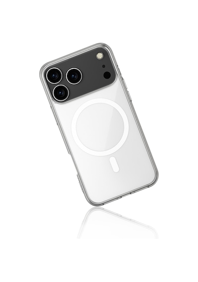 iPhone Uyumlu 17 Pro Max Kılıf Magneticsafe Şeffaf Silikon - Şeffaf Düz Renkli