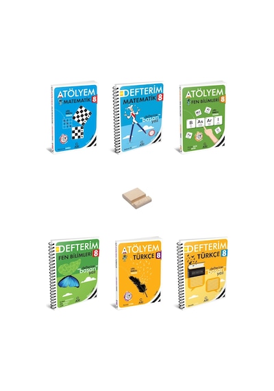 Lgs 8. Sınıf Matematik Fen Ve Türkçe Atölyem - Defterim 6lı Set + Telefon Standı