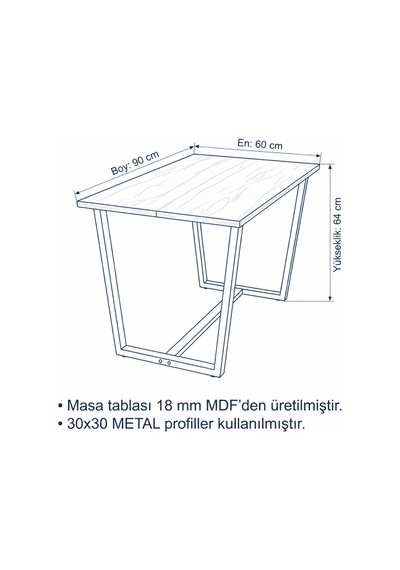 Neokas Beyaz Balkon Masası, 60x90 Cmbahçe Sehpası, Balkon Mobilyası Orta Masa