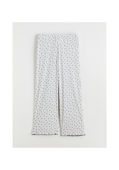 Lcw Young Gri U Yaka Çiçekli Kadın Pijama Takım
