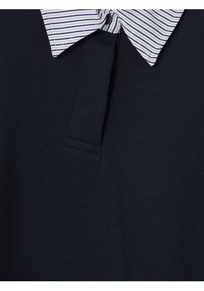 Lcw Modest Lacivert Gömlek Yaka Kadın Sweatshirt Tunik