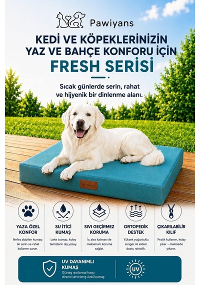 Fresh Mat,dış Mekan Su İtici Kumaş,%100 Sıvı Geçirmez Alezli, Kedi Ve Köpek Yatağı