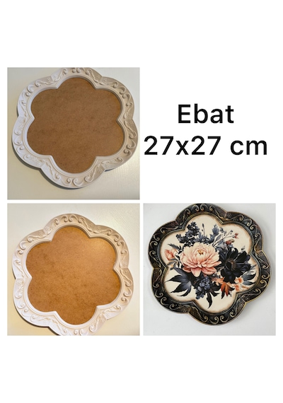Ham Ahşap Polyester Tepsi 1 28x21