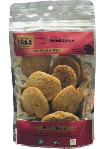 Secret Farm Organik Bisküvi Üzümlü 65 G