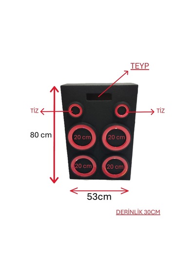 Kayseri Pandizot Müzik Seti&dolabı 4x20cm+2x10cm Ve Teyp Yeri Boş Hoparlörsüz