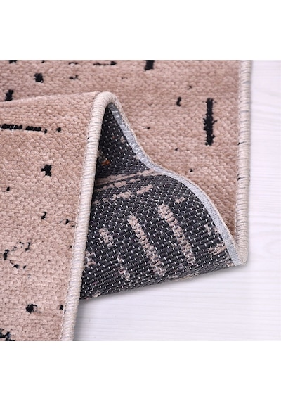 Çam Halı Crea Decolux Vena 8011 Bej Özel Kaymaz Tabanlı Pamuk Dokuma Kilim - 80x150