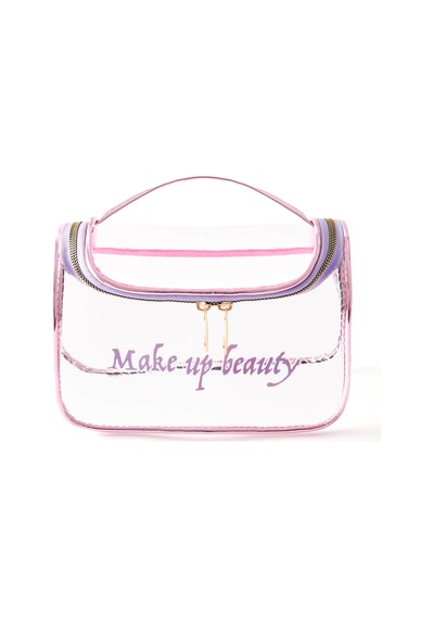 4nioo Make Up Desenli Kozmetik Çantası - Şeffaf - 22x12x12 Cm Çok Renkli