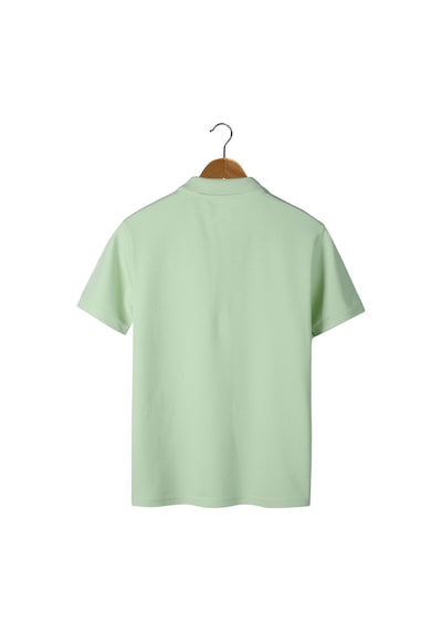 Erkek Mint Yeşil Slim Fit Polo Yaka T-shirt Mint Yeşil