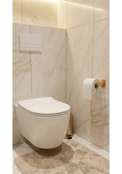 Premium Gold Alüminyum Banyo Ve Tuvalet Kağıtlığı Yapışkanlı Altın