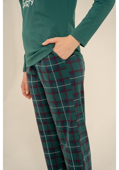 Arnetta Holidays Party Anne Kız Bordo Uzun Kol Pijama Takım Ar3732-a-v1 Ar3732-a-v1