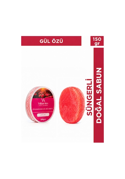 Volkan Ates Natural & Beauty Gül Süngerli Doğal Sabun 150 G