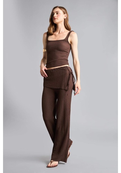 Defacto Wıde Leg Bürümcük Pantolon H4977ax26smbn341 Kahve-bn341