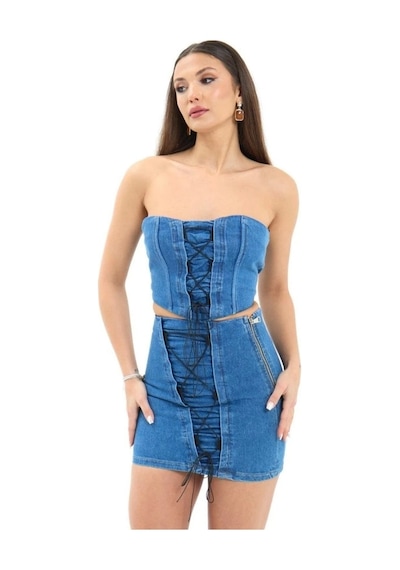 Defymoda 6923 Kot Takım-mavi Mavi