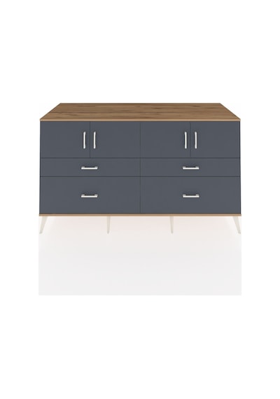 Kronos Konsol 2 Raflı 4 Çekmeceli 4 Kapaklı 176x59x99 Çam-antrasi Çam-antrasit