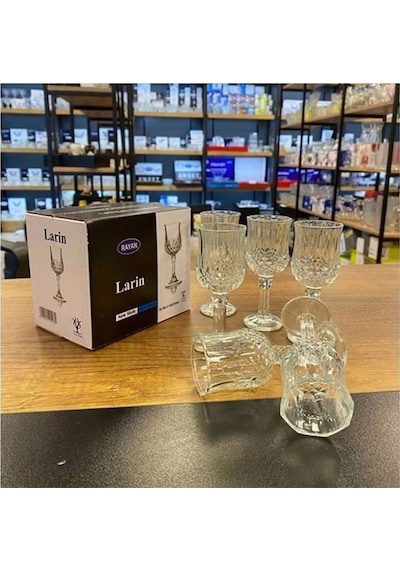 6'lı Larin Kahve Yanı Su Bardağı Şeffaf Renk Royaleks-70682
