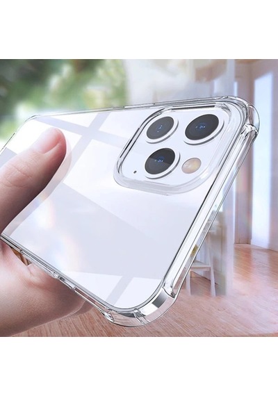Apple     Uyumlu iPhone 12 Pro Max 6.7 Anti-drop Silikon Kılıf Shockproof Şeffaf Kılıf- 5775