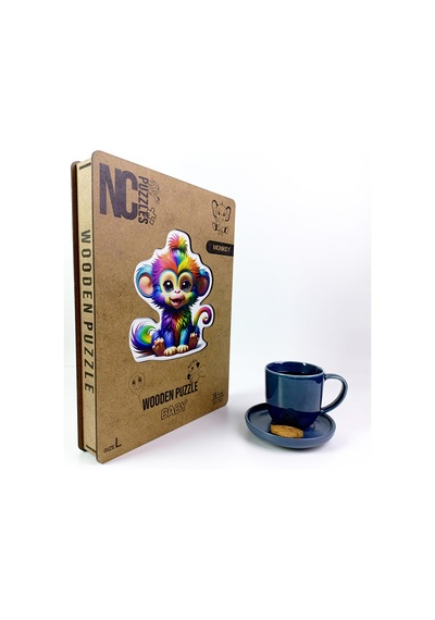 Ncpuzzles Monkey, 14 Parça Ahşap Yapboz, Bul Tak Puzzle
